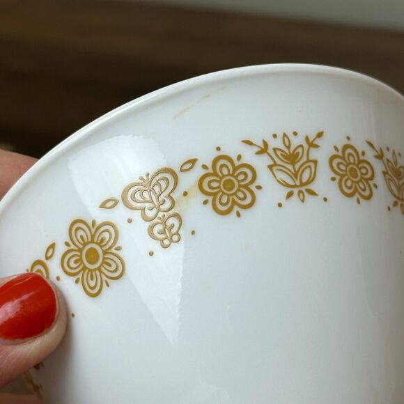 4 Vtg Corelle Butterfly Gold Hook Handle Coffee Tea Cup 6oz Stackable 70s MCM - Picture 7 of 10